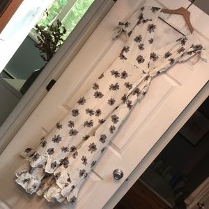 Vici Palm Beach Floral Ruffle Wrap Maxi Dress